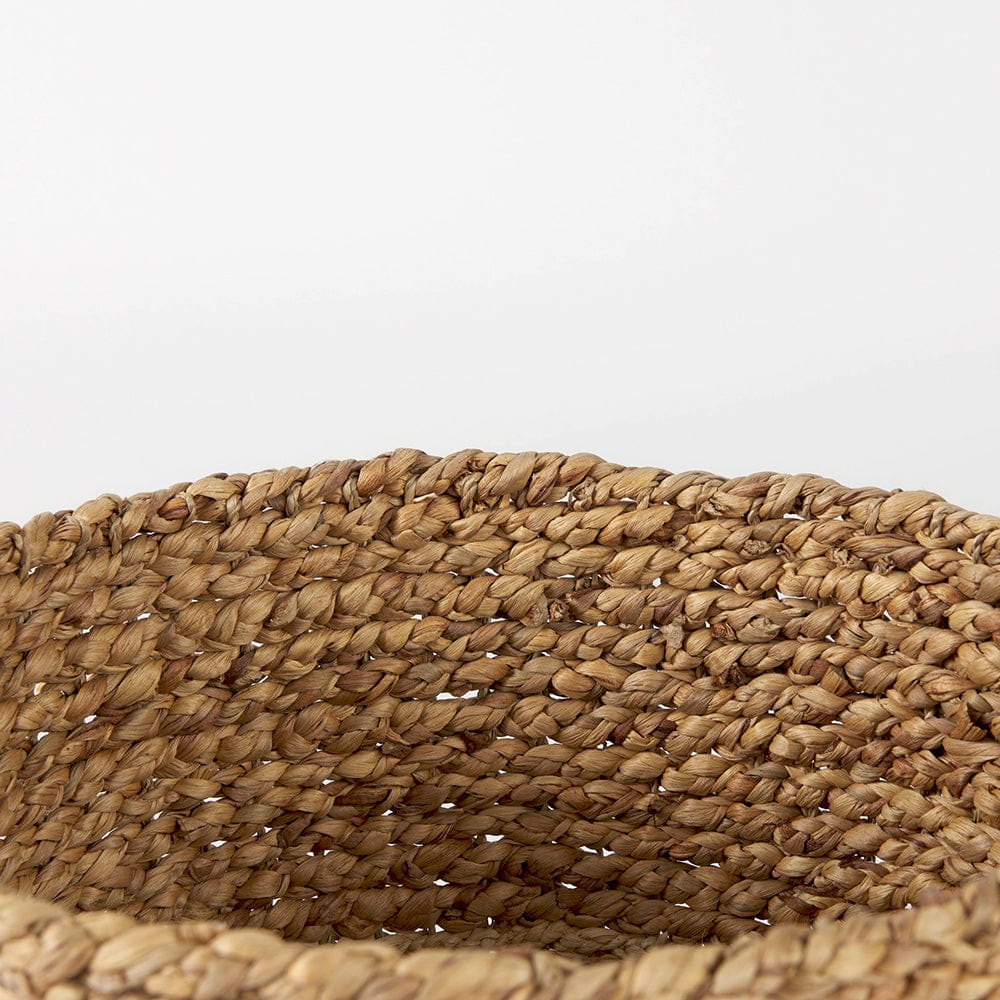 Mercana - Morocco 15.7L x 15.7 Brown Two Tone Water Hyacinth and Cornhusk Round Basket W/ Handles (Set of 3) - 69584 view 5