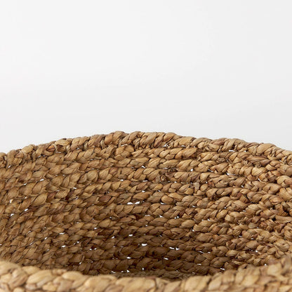 Mercana - Morocco 15.7L x 15.7 Brown Two Tone Water Hyacinth and Cornhusk Round Basket W/ Handles (Set of 3) - 69584 view 5