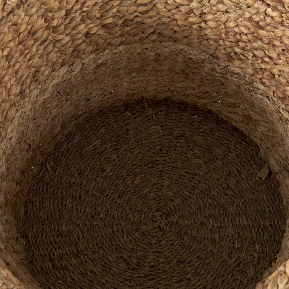 Mercana - Morocco 15.7L x 15.7 Brown Two Tone Water Hyacinth and Cornhusk Round Basket W/ Handles (Set of 3) - 69584 view 7