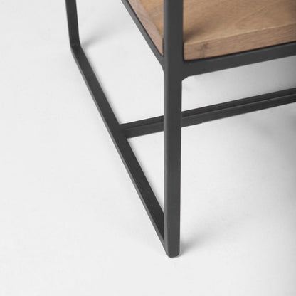 Mercana - Morris 19.75 L x 15.0W x 72.5H Beige Wood W/Black Metal Frame 4-Tier Shelving Unit - 69717 view 10