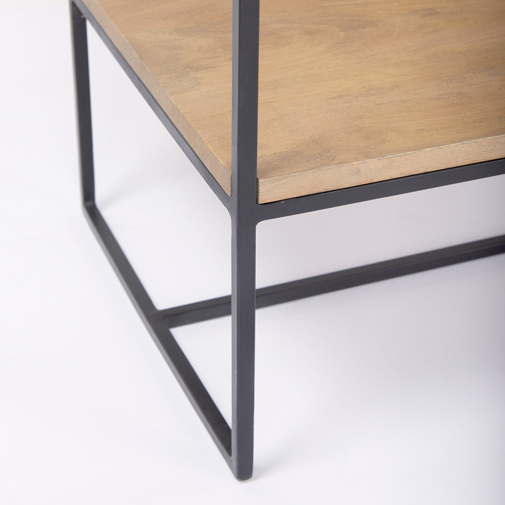 Mercana - Morris 47.0L x 15.0W x 75.0H Light Brown Wood w/ Black Metal Frame 6-Tier Shelving Unit - 69718 view 9