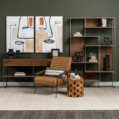 Mercana - Morris I 63L x 15W x 31H Brown Wood w/ Silver Metal Frame 2 Drawer Console Table - 69102_CLOSEOUT view 2