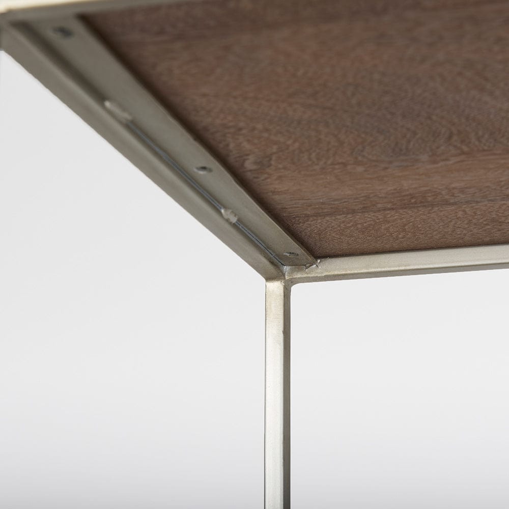 Mercana - Morris II 19.75 x 15 x 72.5 Brown Wood and Silver Metal Frame 4 Shelf Shelving Unit - 69103_CLOSEOUT view 8