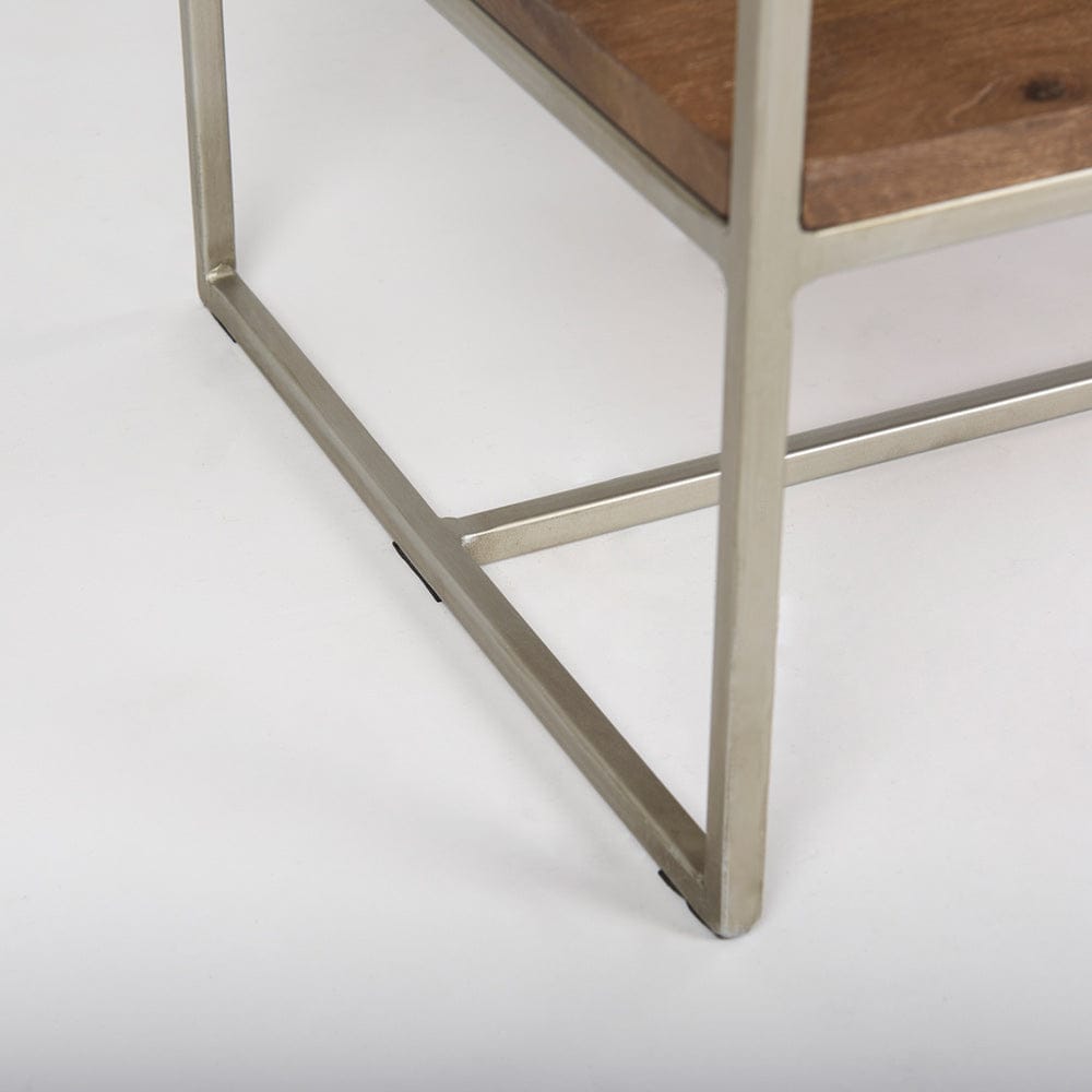 Mercana - Morris II 19.75 x 15 x 72.5 Brown Wood and Silver Metal Frame 4 Shelf Shelving Unit - 69103_CLOSEOUT view 11