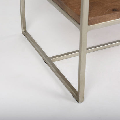 Mercana - Morris II 19.75 x 15 x 72.5 Brown Wood and Silver Metal Frame 4 Shelf Shelving Unit - 69103_CLOSEOUT view 11