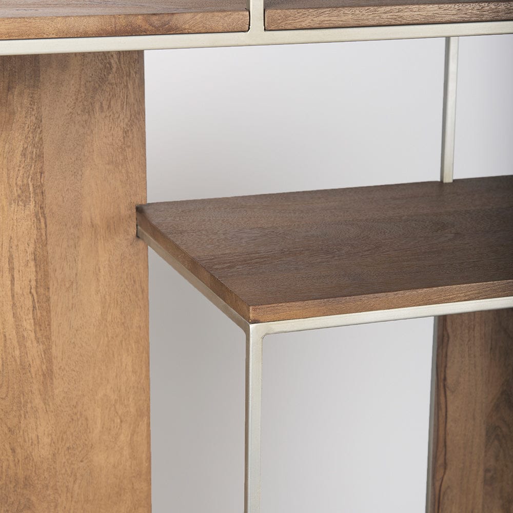 Mercana - Morris III 47.25 X 15 X 75.5 Brown Wood and Silver Metal Frame 6 Shelf Shelving Unit - 69104 view 10