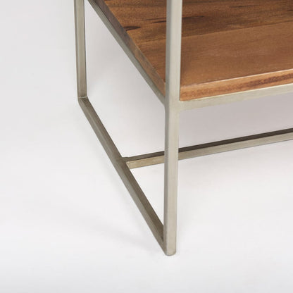 Mercana - Morris III 47.25 X 15 X 75.5 Brown Wood and Silver Metal Frame 6 Shelf Shelving Unit - 69104 view 11