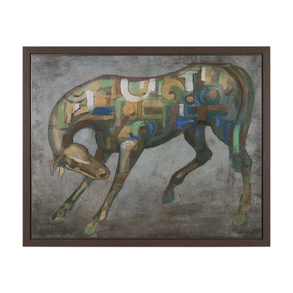 Mercana - Mosaic Horse I by Mercana Studio a Hand Embellished Textured Framed Canvas - 102652-FL view 1