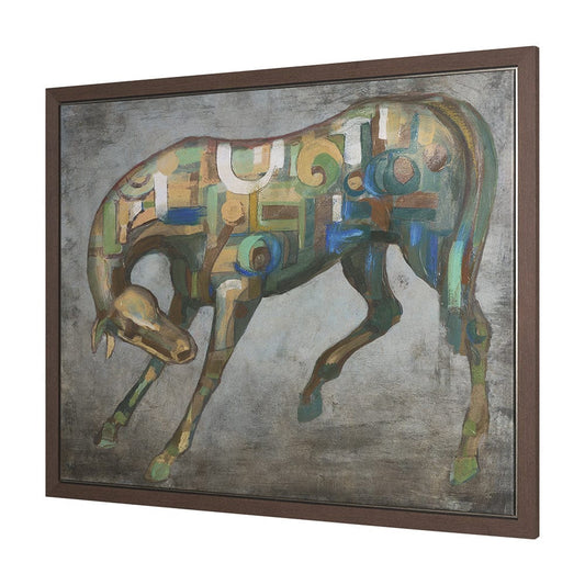 Mercana - Mosaic Horse I by Mercana Studio a Hand Embellished Textured Framed Canvas - 102652-FL view 2