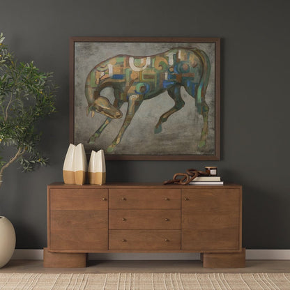 Mercana - Mosaic Horse I by Mercana Studio a Hand Embellished Textured Framed Canvas - 102652-FL view 9