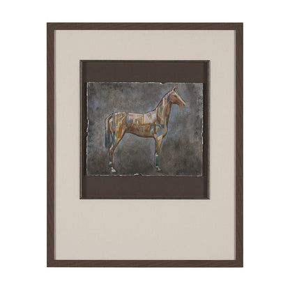 Mercana - Mosaic Horse II by Mercana Studio a Hand Embellished Framed Art Print Matted under Glass - 15679 view 1