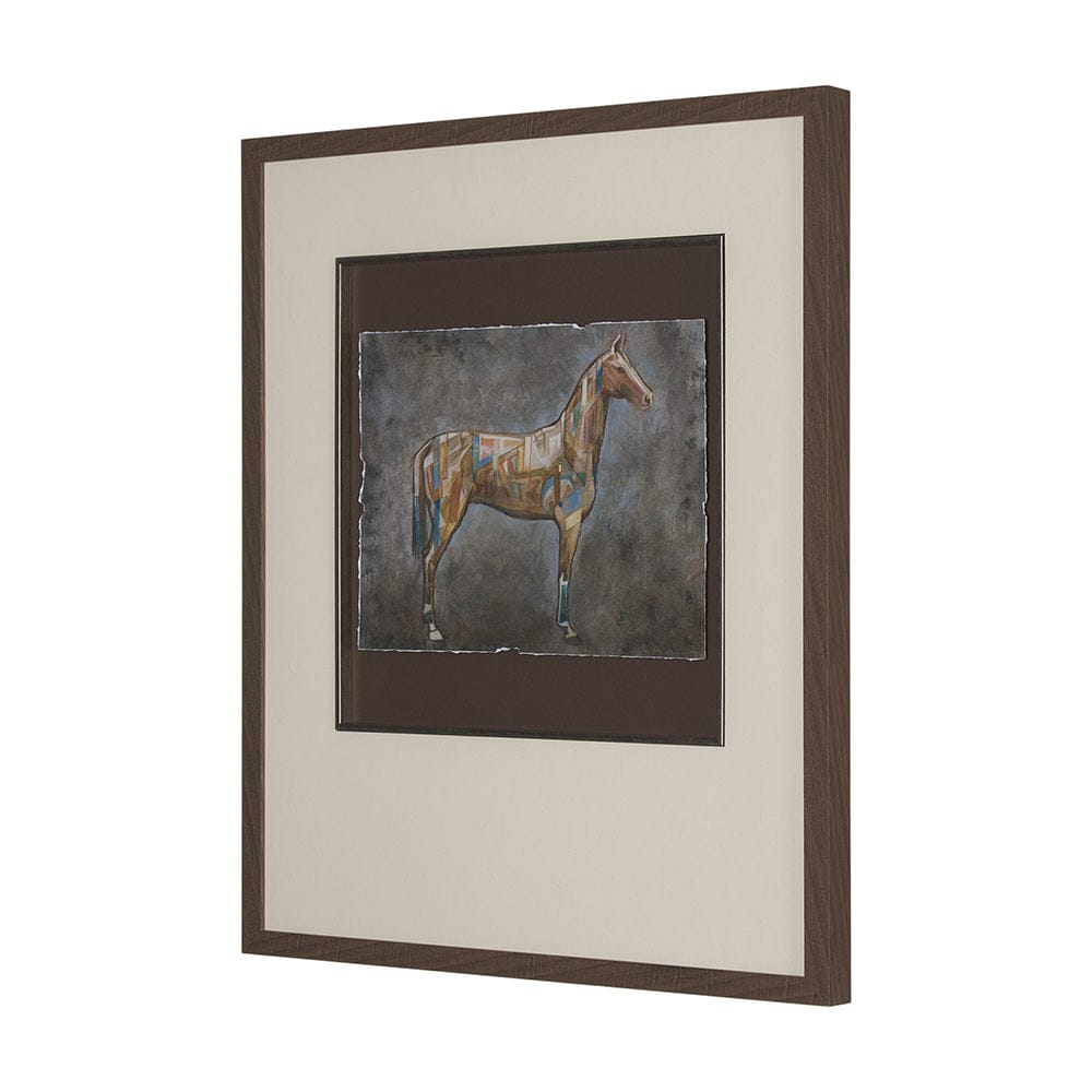 Mercana - Mosaic Horse II by Mercana Studio a Hand Embellished Framed Art Print Matted under Glass - 15679 view 2