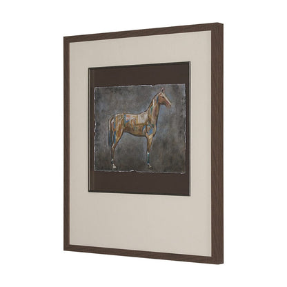 Mercana - Mosaic Horse II by Mercana Studio a Hand Embellished Framed Art Print Matted under Glass - 15679 view 2