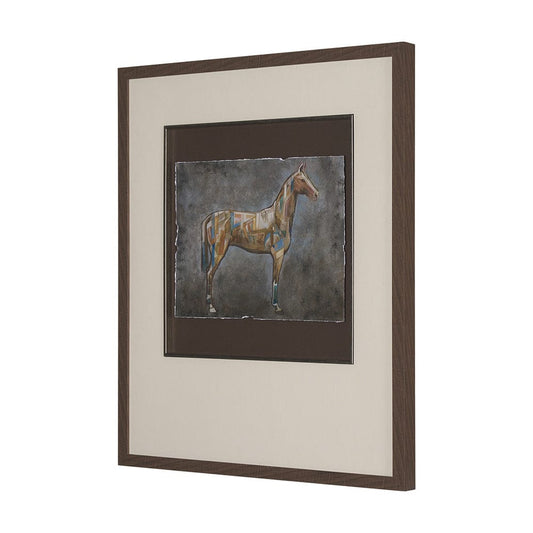 Mercana - Mosaic Horse II by Mercana Studio a Hand Embellished Framed Art Print Matted under Glass - 15679 view 2
