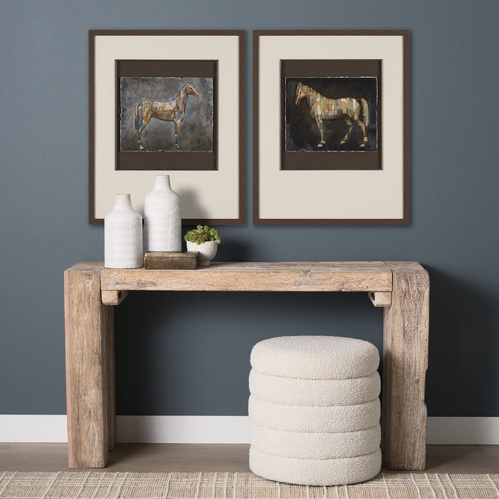 Mercana - Mosaic Horse II by Mercana Studio a Hand Embellished Framed Art Print Matted under Glass - 15679 view 8