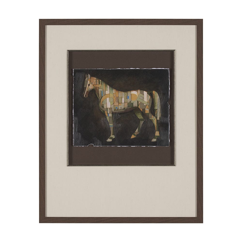 Mercana - Mosaic Horse III by Mercana Studio a Hand Embellished Framed Art Print Matted under Glass - 15680 view 1