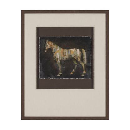 Mercana - Mosaic Horse III by Mercana Studio a Hand Embellished Framed Art Print Matted under Glass - 15680 view 1