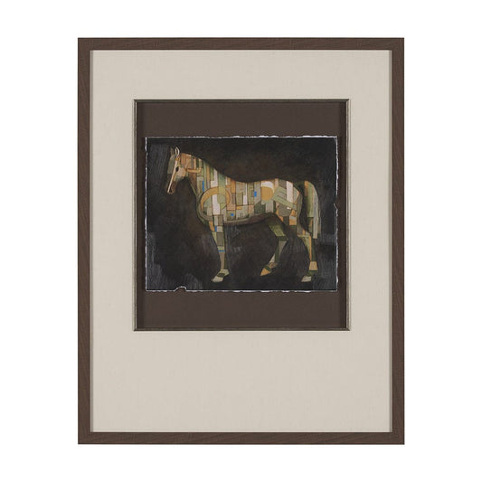 Mercana - Mosaic Horse III by Mercana Studio a Hand Embellished Framed Art Print Matted under Glass - 15680 view 1