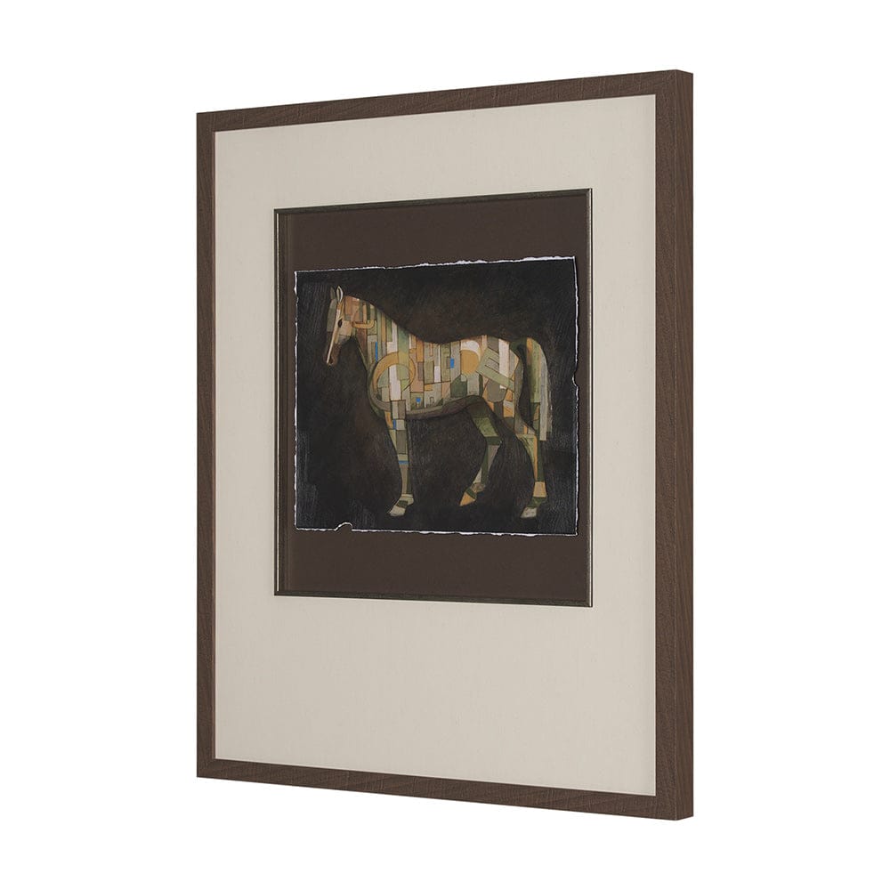 Mercana - Mosaic Horse III by Mercana Studio a Hand Embellished Framed Art Print Matted under Glass - 15680 view 2