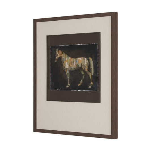 Mercana - Mosaic Horse III by Mercana Studio a Hand Embellished Framed Art Print Matted under Glass - 15680 view 2