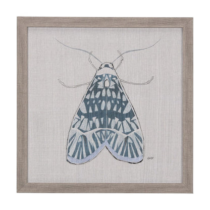 Mercana - Moth Blue I by Mercana Studio a Hand Embellished Textured Framed Art Print - 14308 view 1