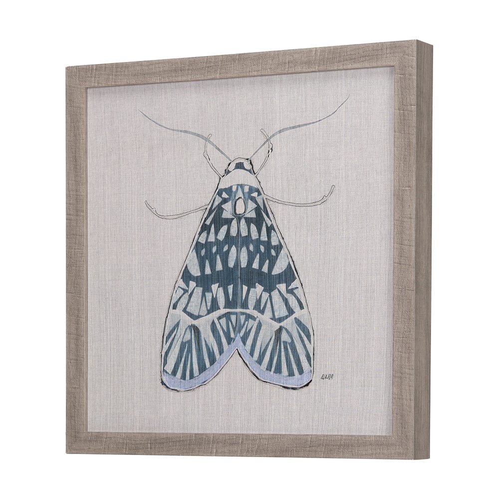 Mercana - Moth Blue I by Mercana Studio a Hand Embellished Textured Framed Art Print - 14308 view 2