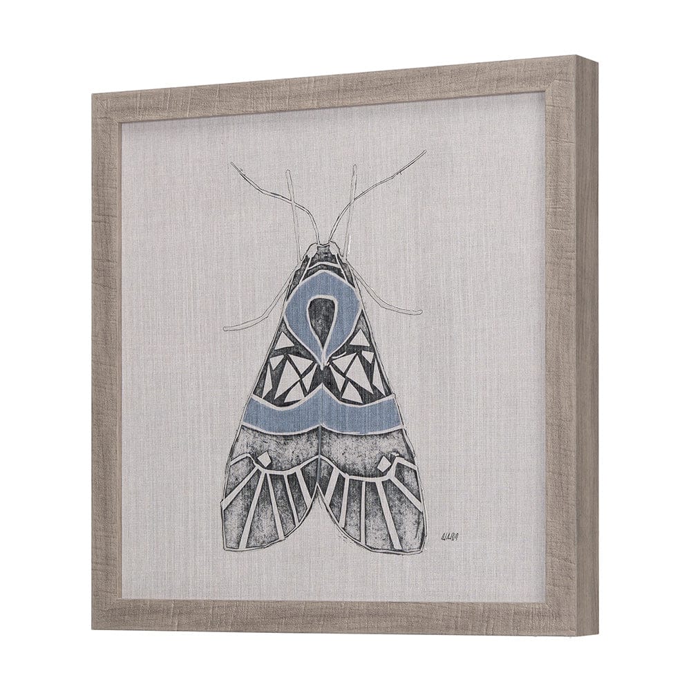 Mercana - Moth Blue II by Mercana Studio a Hand Embellished Textured Framed Art Print - 14309 view 2