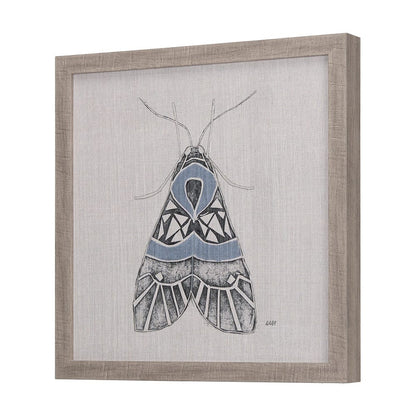 Mercana - Moth Blue II by Mercana Studio a Hand Embellished Textured Framed Art Print - 14309 view 2