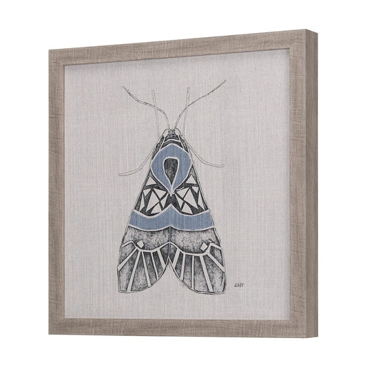 Mercana - Moth Blue II by Mercana Studio a Hand Embellished Textured Framed Art Print - 14309 view 2