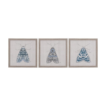 Mercana - Moth Blue II by Mercana Studio a Hand Embellished Textured Framed Art Print - 14309 view 8