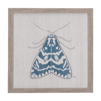 Mercana - Moth Blue III by Mercana Studio a Hand Embellished Textured Framed Art Print - 14310 view 1