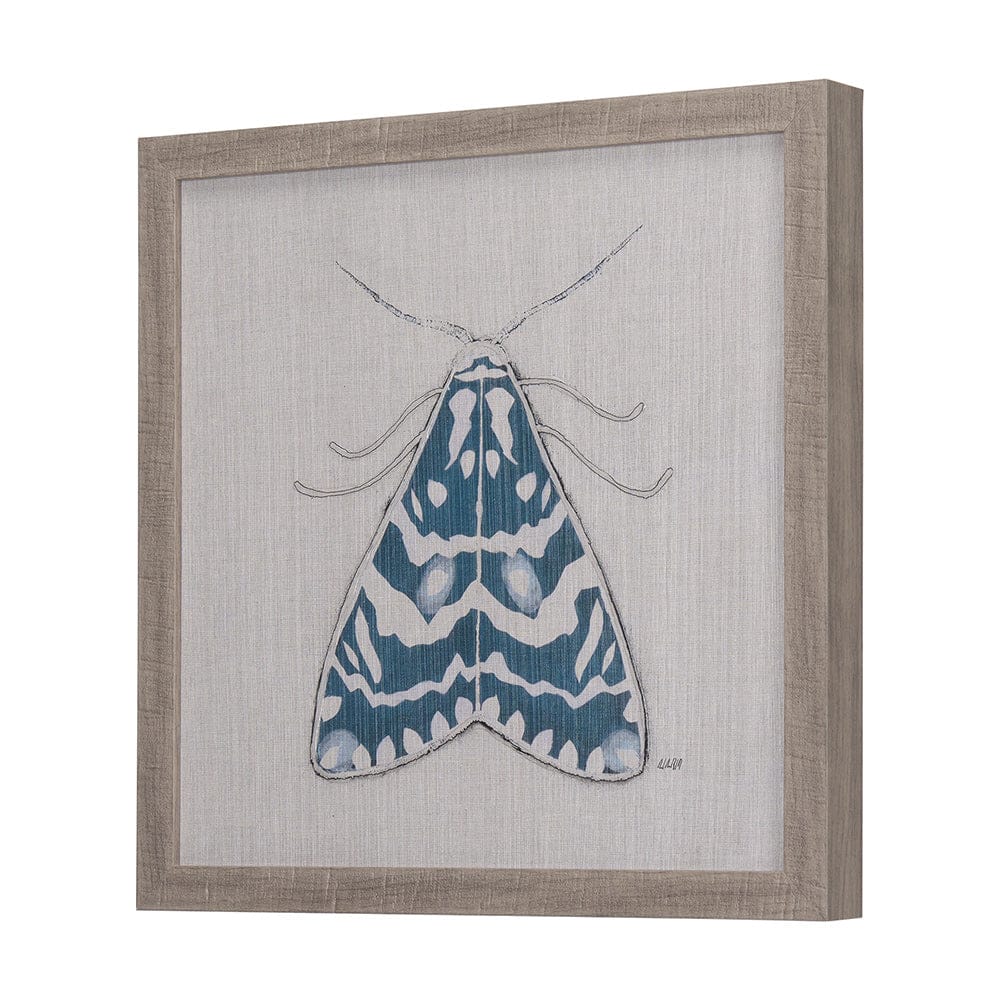 Mercana - Moth Blue III by Mercana Studio a Hand Embellished Textured Framed Art Print - 14310 view 2