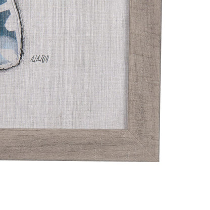 Mercana - Moth Blue III by Mercana Studio a Hand Embellished Textured Framed Art Print - 14310 view 3