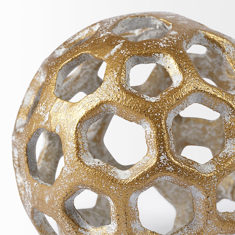 Mercana - Moyer I Small 3L x 3W Gold Metal Hollow Decorative Orb - 68604 view 5