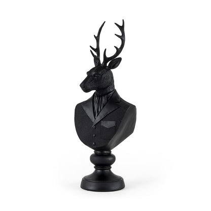 Mercana - Mozart 8.2L x 6.0W x 22.5H Black Painted Resin Deer Bust - 69288 view 1