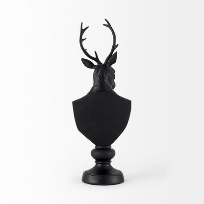 Mercana - Mozart 8.2L x 6.0W x 22.5H Black Painted Resin Deer Bust - 69288 view 4