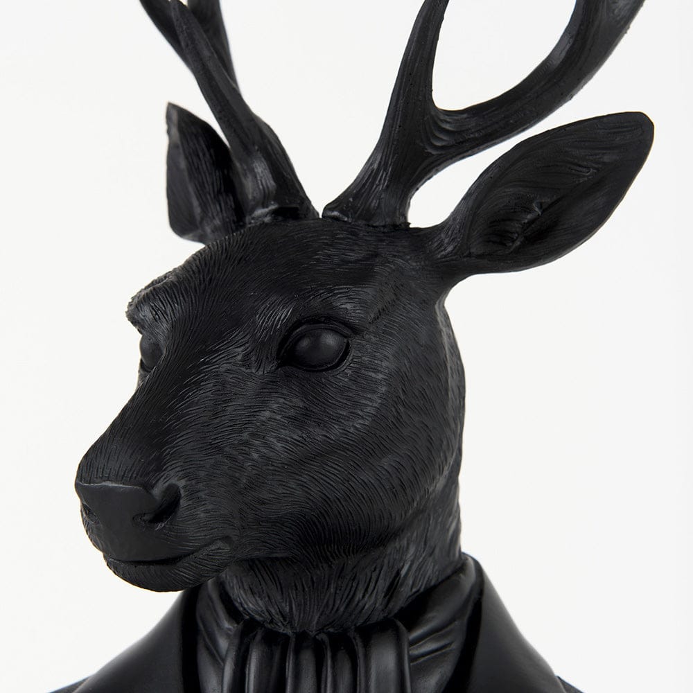 Mercana - Mozart 8.2L x 6.0W x 22.5H Black Painted Resin Deer Bust - 69288 view 6