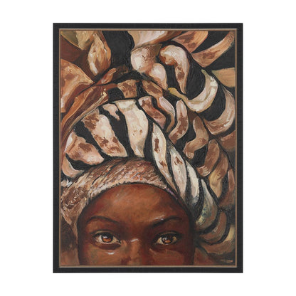 Mercana - Mud Cloth Head Scarf I by Mercana Studio a Hand Embellished Textured Framed Canvas - 102653-FS view 1