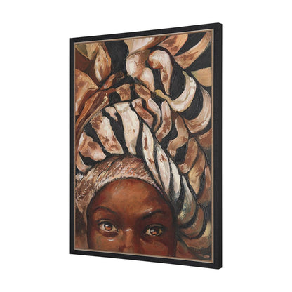 Mercana - Mud Cloth Head Scarf I by Mercana Studio a Hand Embellished Textured Framed Canvas - 102653-FS view 2