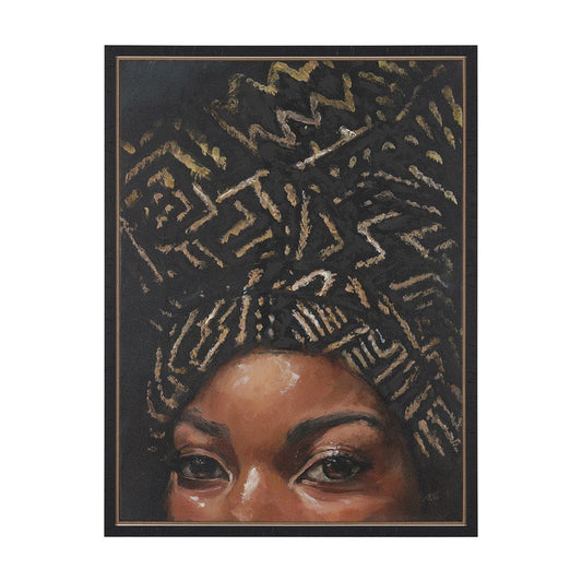 Mercana - Mud Cloth Head Scarf II by Mercana Studio a Hand Embellished Textured Framed Canvas - 102654-FS view 1