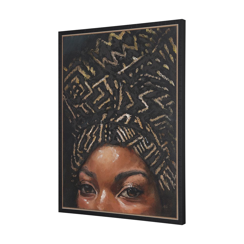 Mercana - Mud Cloth Head Scarf II by Mercana Studio a Hand Embellished Textured Framed Canvas - 102654-FS view 2