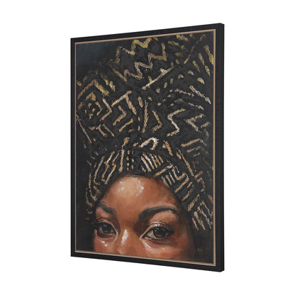 Mercana - Mud Cloth Head Scarf II by Mercana Studio a Hand Embellished Textured Framed Canvas - 102654-FS view 2