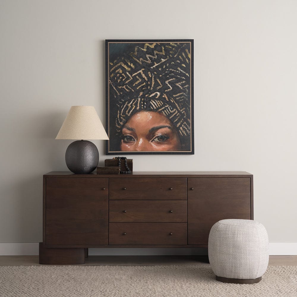 Mercana - Mud Cloth Head Scarf II by Mercana Studio a Hand Embellished Textured Framed Canvas - 102654-FS view 9