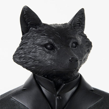 Mercana - Murray 6.0L x 4.5W x 13.0H Black Painted Resin Fox in a Suit Bust - 69287 view 5
