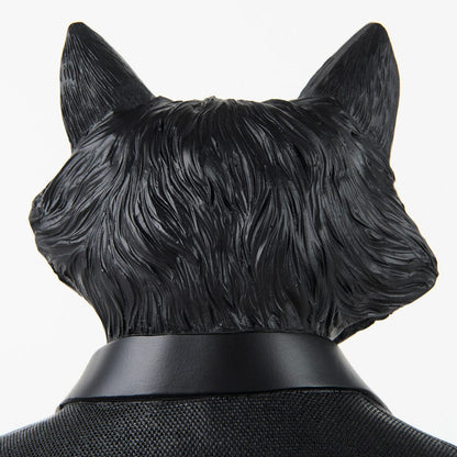 Mercana - Murray 6.0L x 4.5W x 13.0H Black Painted Resin Fox in a Suit Bust - 69287 view 6