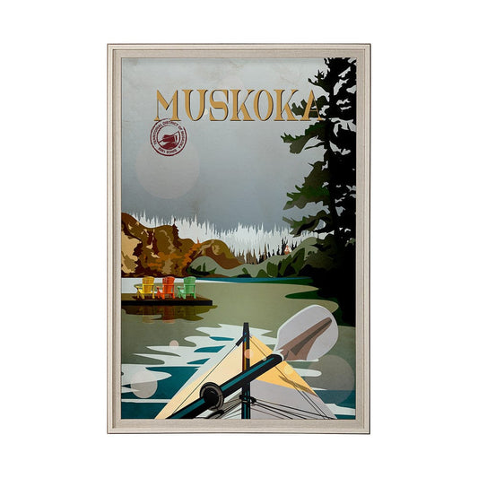 Mercana - Muskoka Go Canada XL by Mercana Studio a Hand Embellished Decograph Framed Art Print under Glass - 14403 view 1