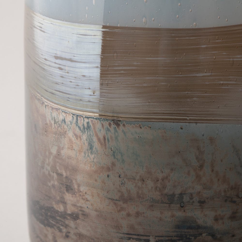 Mercana - Nasser II Large Blue/Gold/Chrome Urn Style Glass Vase - 68049 view 4