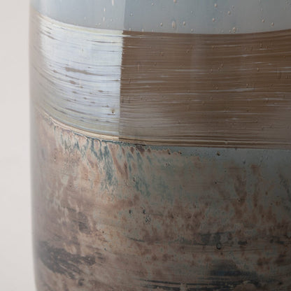 Mercana - Nasser II Large Blue/Gold/Chrome Urn Style Glass Vase - 68049 view 4