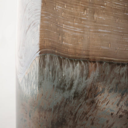 Mercana - Nasser II Large Blue/Gold/Chrome Urn Style Glass Vase - 68049 view 5