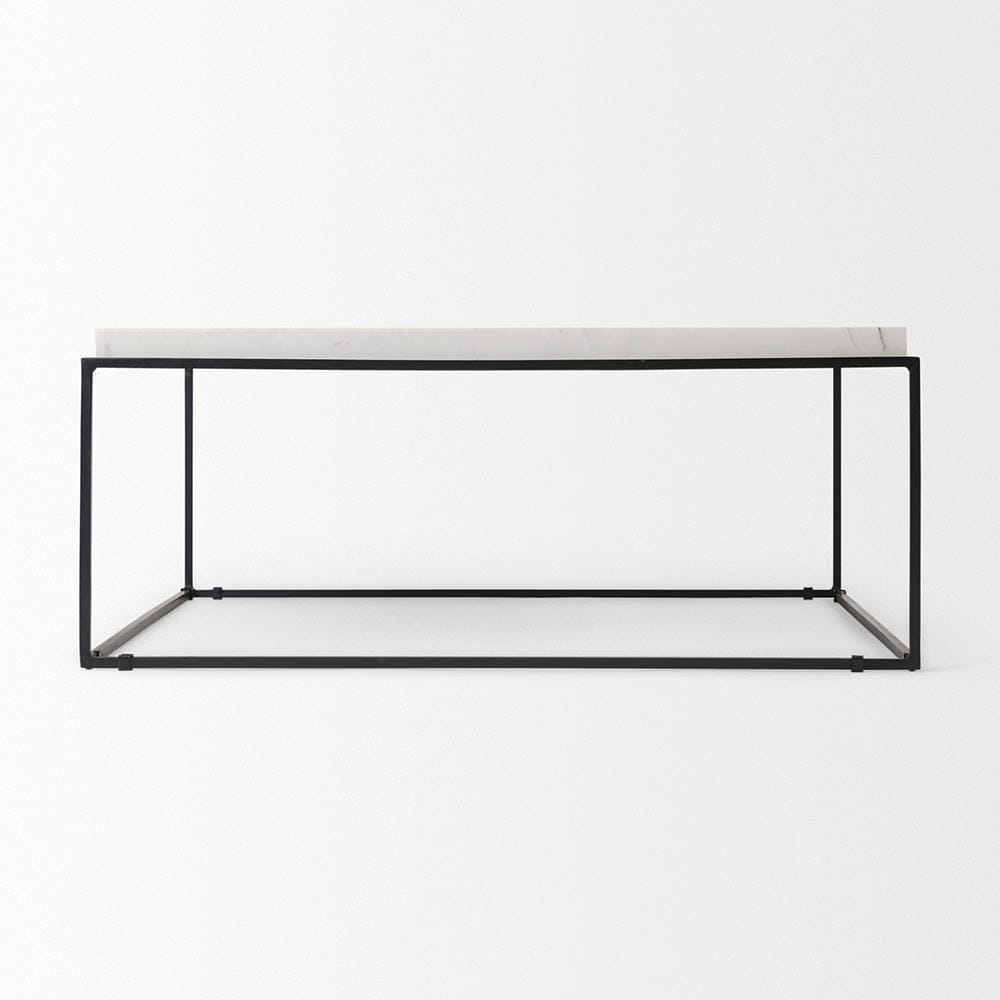 Mercana - Nathan 36"x36" Square White Marble Top Black Metal Base Coffee Table - 68842-AB_CLOSEOUT view 7